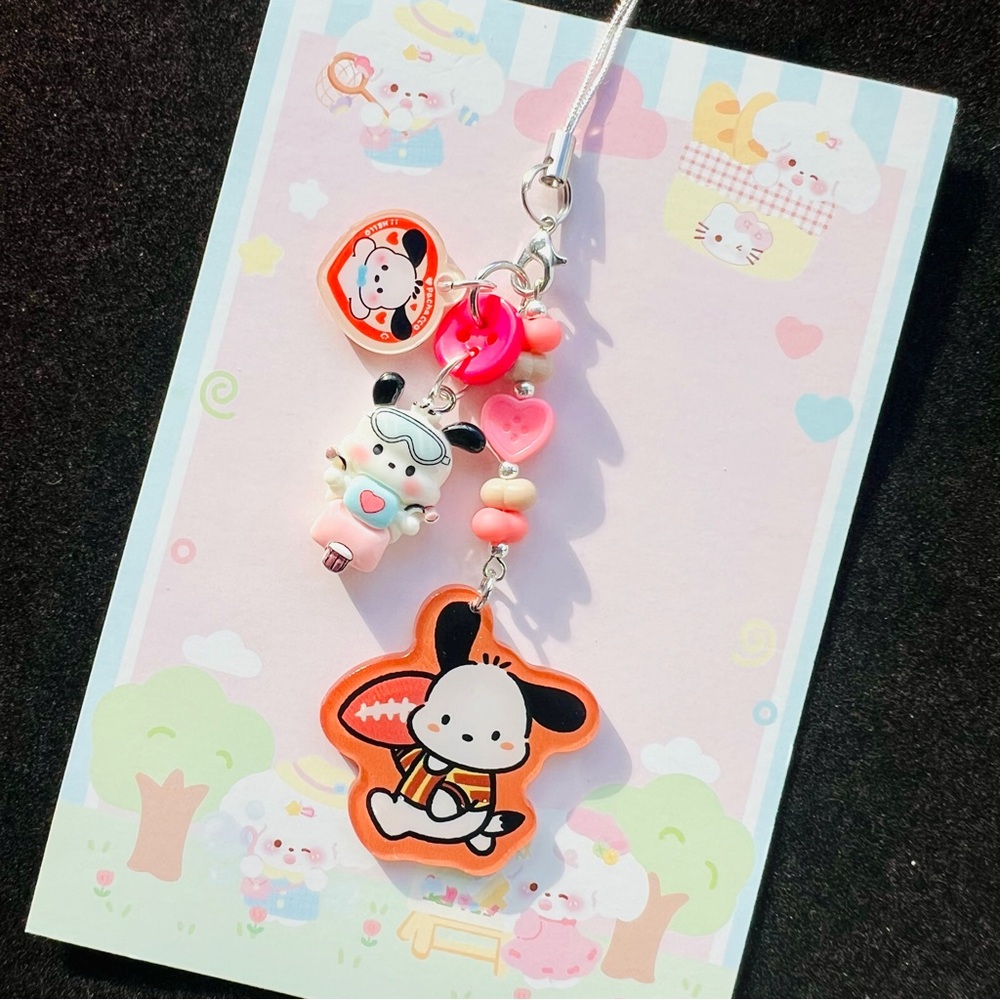 Pochacco double sided acrylic phonecharm phonestrap